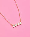 Bride to Be Necklace - white enamel necklace