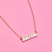 Bride to Be Necklace - white enamel necklace