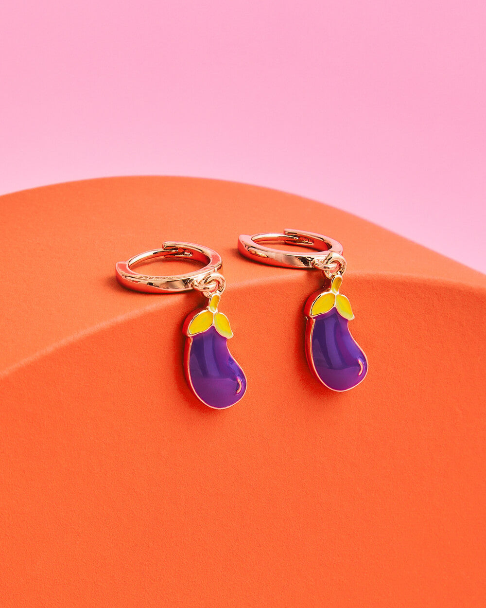 Same 🍆 4ever Earrings - enamel hoop earrings