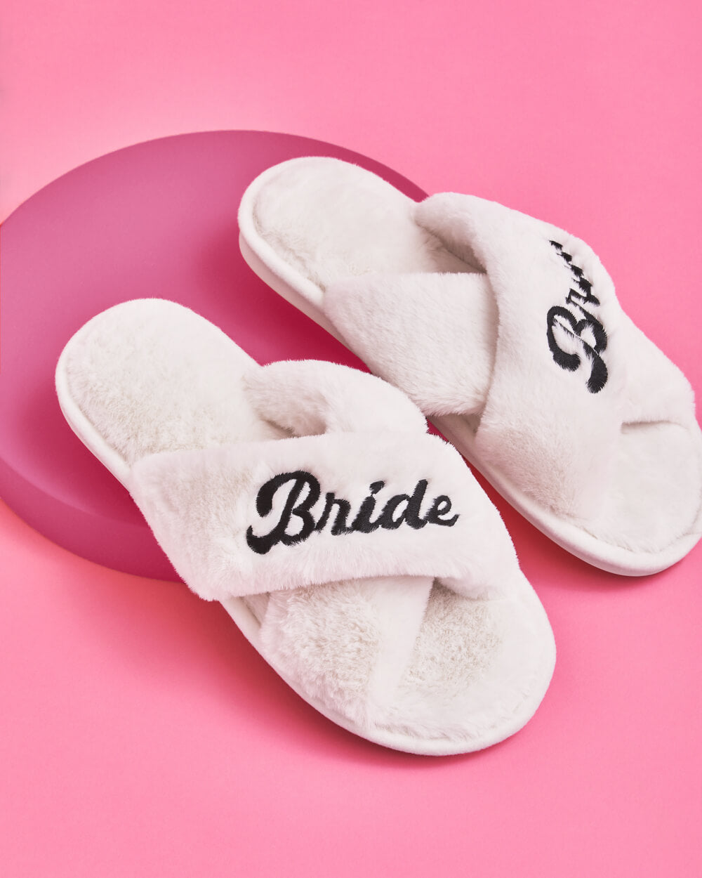 Classic Bride Slippers - white fur slippers