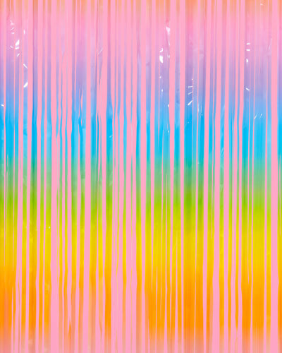 Pastel Party Curtain - rainbow foil curtain