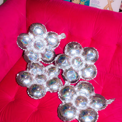 Shimmer Flower Balloon - 4 iridescent balloons