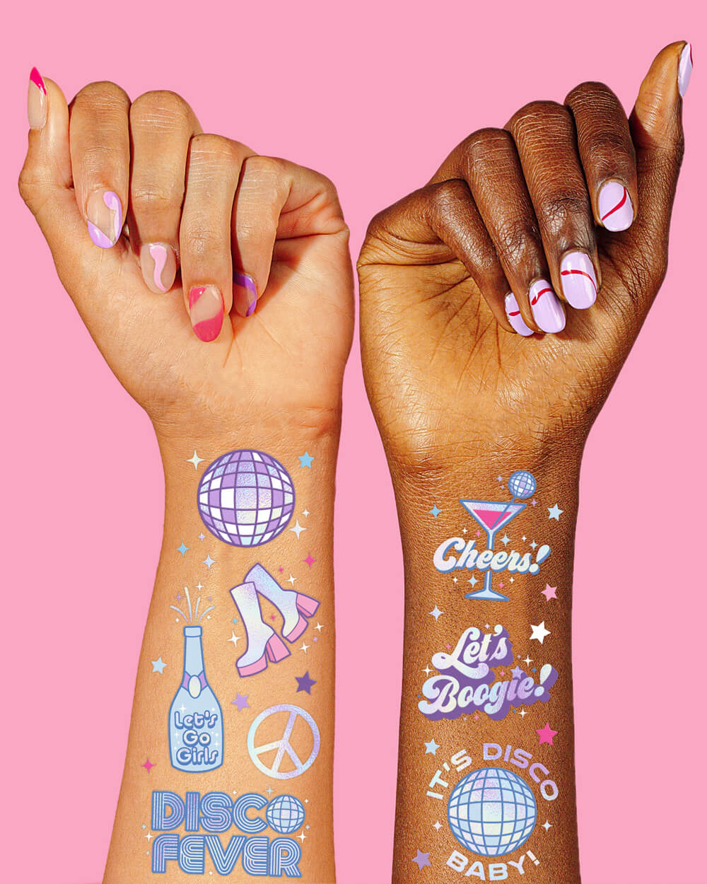 It's Disco, Baby! Tats - 48 foil temporary tattoos