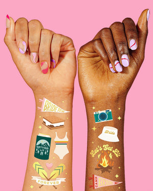 Camp Bride Tats - 42 foil temporary tattoos