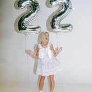 XL Number Balloon - 40" silver foil balloon