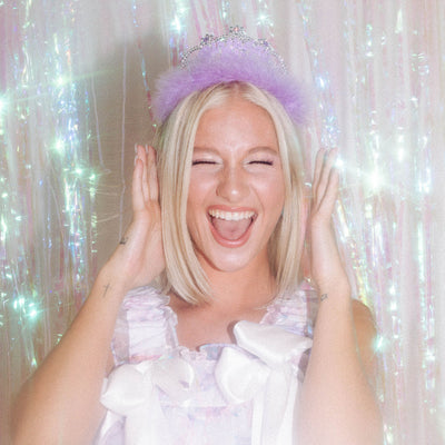 Birthday Girl Tiara - acrylic, sparkles + fur