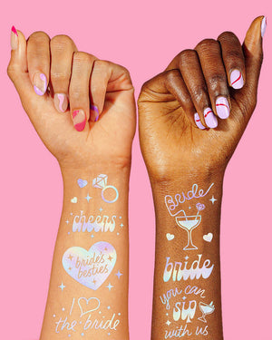 Bride's Besties Tats - 40 foil temporary tattoos