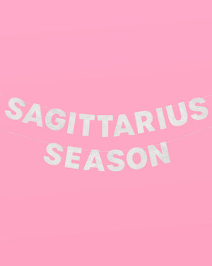 Sag Season Banner - silver glitter banner