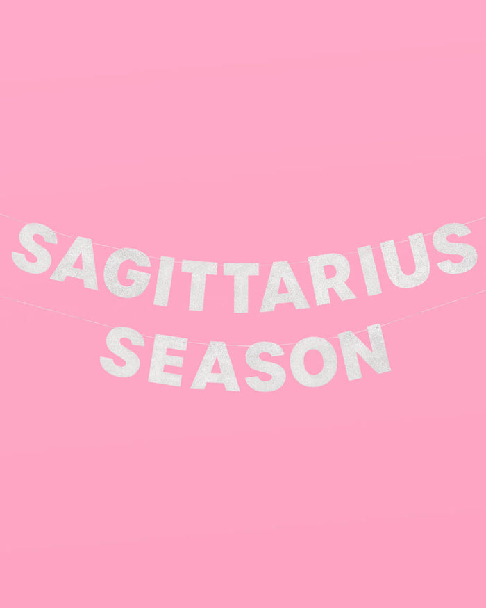 Sag Season Banner - silver glitter banner