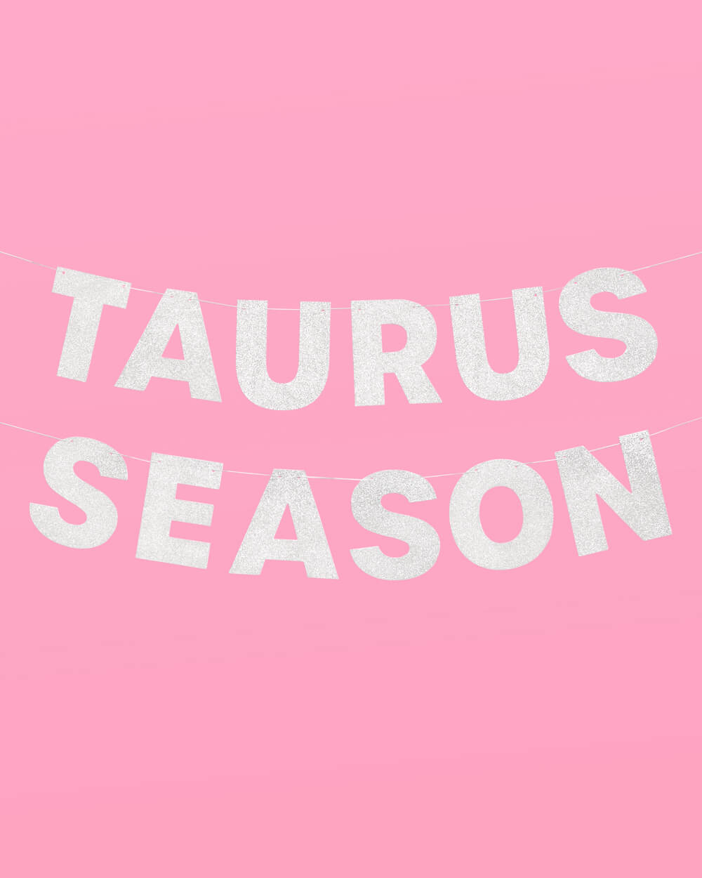 Taurus Season Banner - silver glitter banner