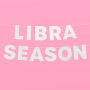 Libra Season Banner - silver glitter banner