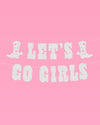 Let's Go Girls Banner - silver glitter banner