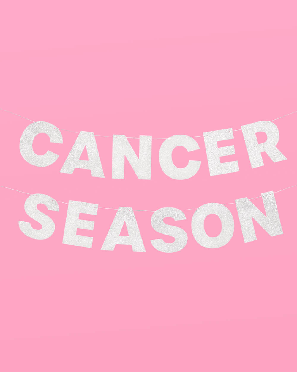 Cancer Season Banner - silver glitter banner