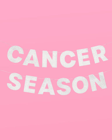 Cancer Season Banner - silver glitter banner