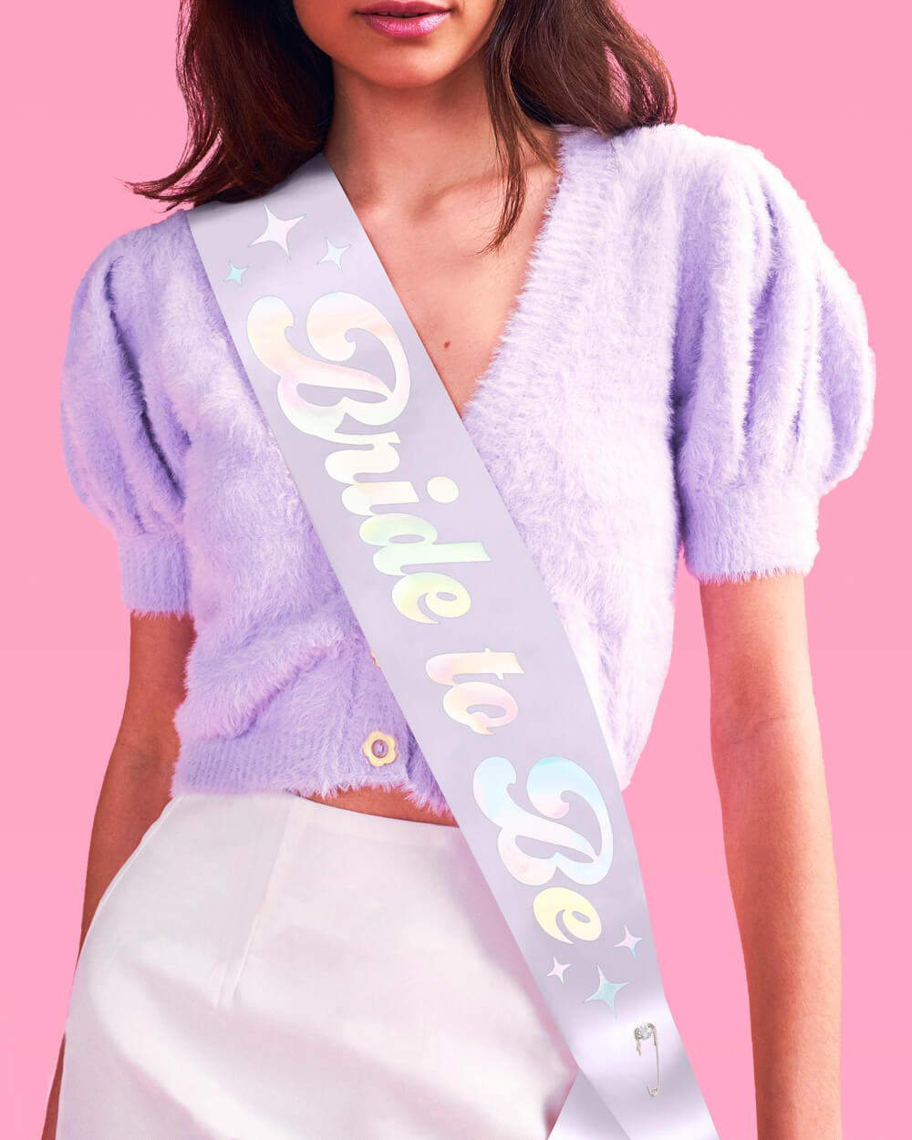 Last Disco Sash - lavender + iridescent foil