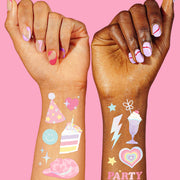 Preppy Party Tats - 50 foil temporary tattoos