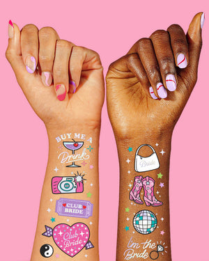 Club Bride Tats - 46 foil temporary tattoos