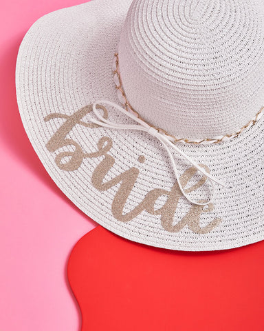Beverly Hills Hat - white + gold sun hat