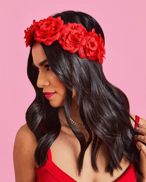 In Bloom Headband - red flower headband