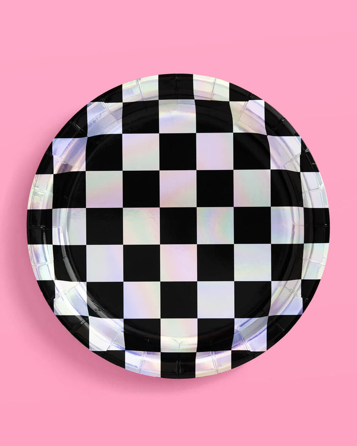 Checked Out Plates - 25 paper plates