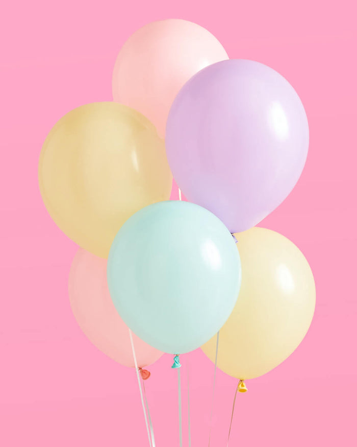 Pastel Party Essentials - Plate, Napkin, Straw + Balloon