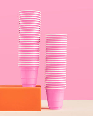 Baby Pink Shot Glasses - 50 plastic shot glasses