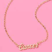 Cancer Season Necklace - gold script necklace