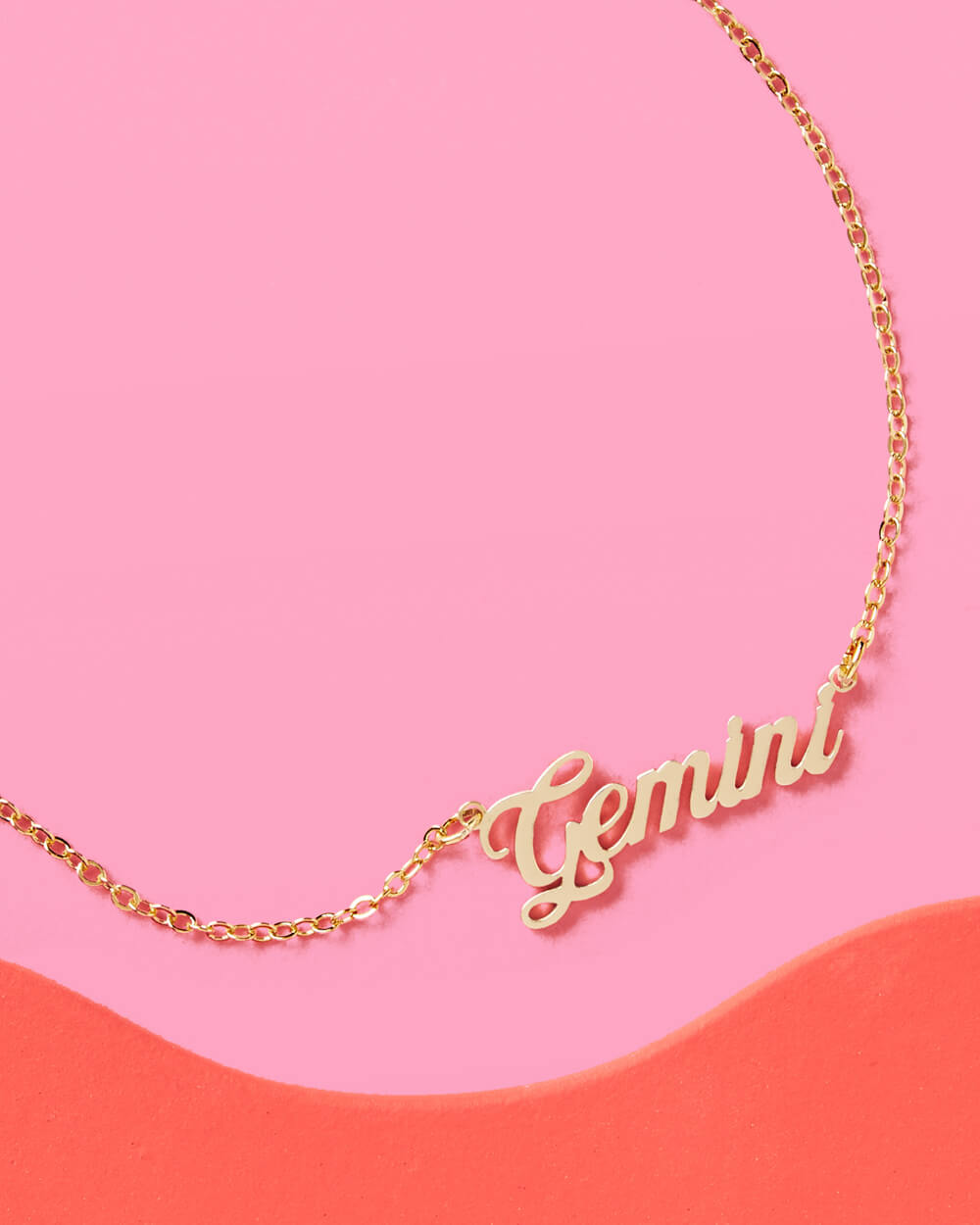 Gemini Season Necklace - gold script necklace