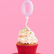 Pastel purple number 0 Birth-YAY birthday candle