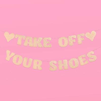 Housewarming Banner - champagne glitter banner