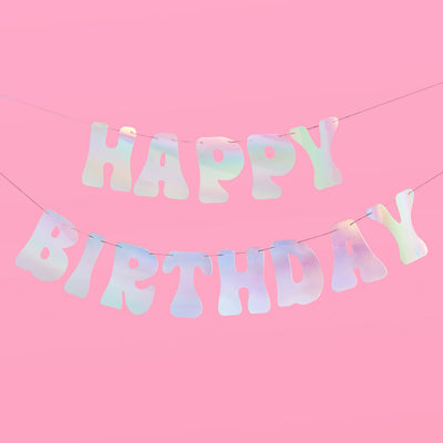 HBD Banner - iridescent foil banner