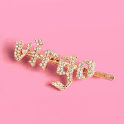 Zodiac Hair Pin - gold + rhinestone clip
