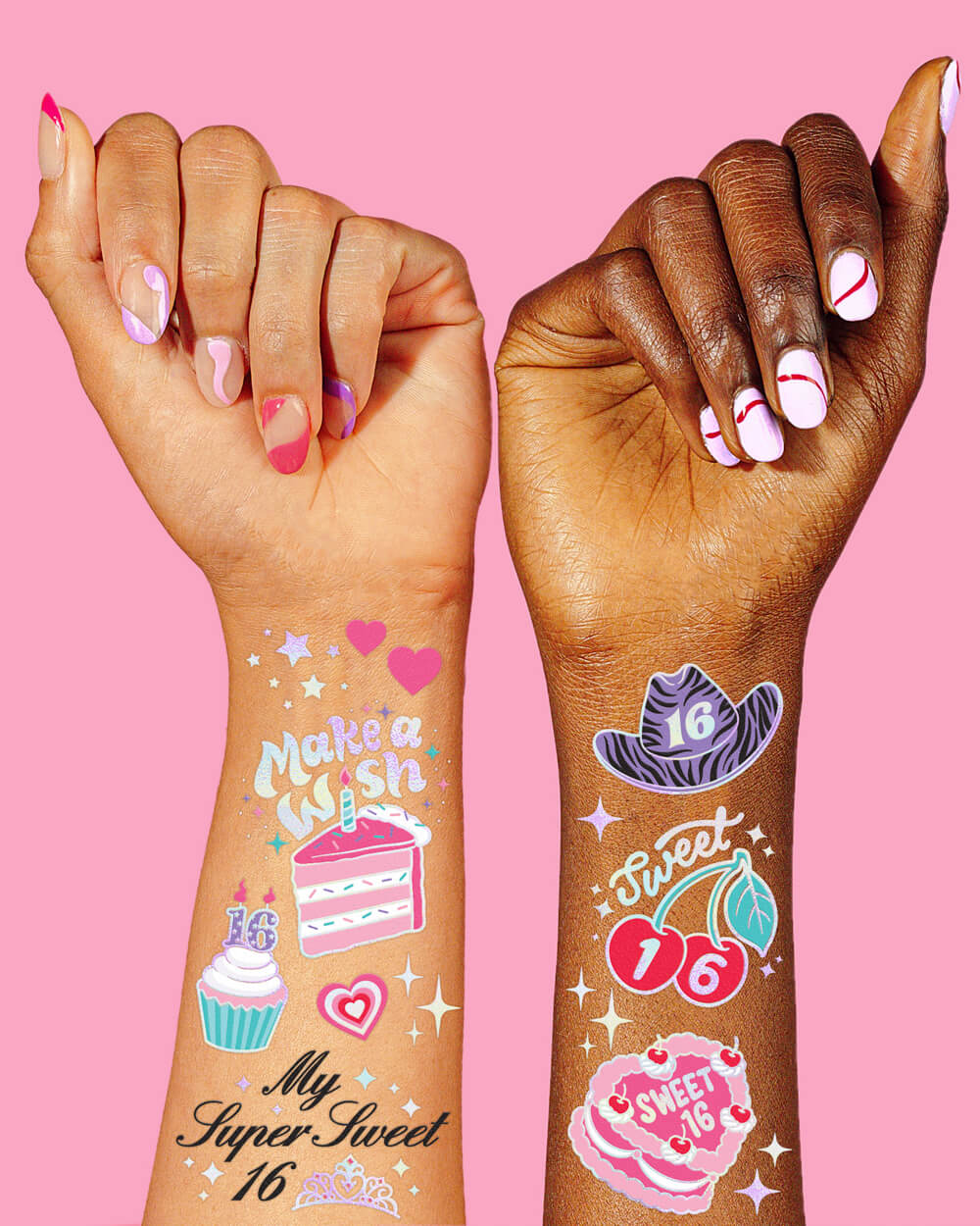 Super Sweet 16 Tats - 42 foil temporary tattoos