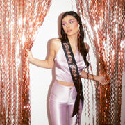 Keep It Wavy Curtain - rose gold foil curtain
