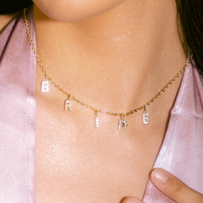 Bling Ring Necklace - bride pave necklace