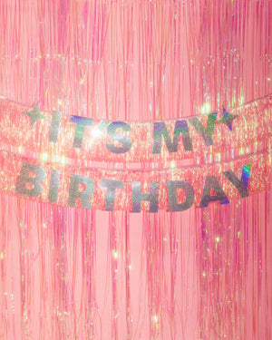 It's My Birthday! Trio - banner, fringe + curtain