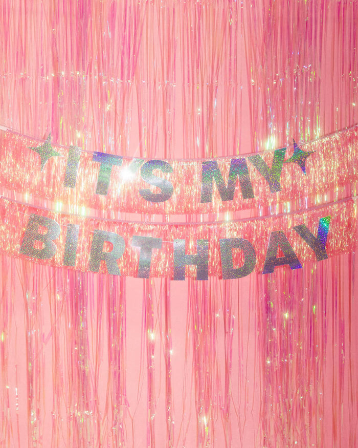 It's My Birthday! Trio - banner, fringe + curtain