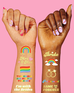 Bride Pride Tats - 54 foil temporary tattoos
