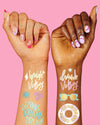 Vibe Check Tats - 32 foil temporary tattoos